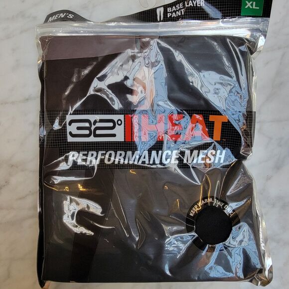 32 Degrees HEAT Performance Mesh Black Base Layer Pant Stretch Comfort Sz XL - Picture 2 of 5